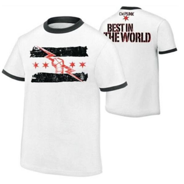 Wrestling estivo a maniche corte Cm Punk Il migliore dal primo giorno della maglietta da uomo stampata taglia europea S~xl