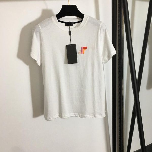 

women's t-shirt 2021 embroidery t- shirt summer women short sleeve leisure brand tee casual ladies female t shirts woman clothing 3649, White