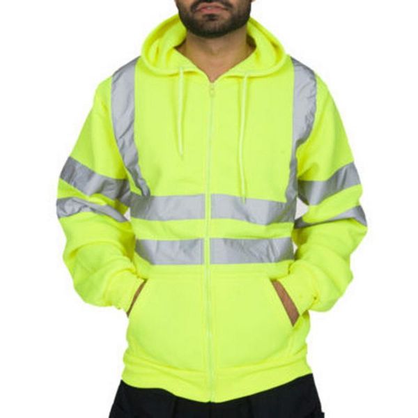 

men's work high visibility pullover casual long sleeve hoody sweatshirt men jacket hooded blouses jackets, Black;brown