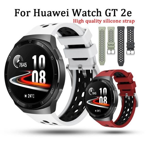 

watch bands replacement straps for huawei gt 2e strap silicone watchband band sport bracelet 22mm wristband correa, Black;brown