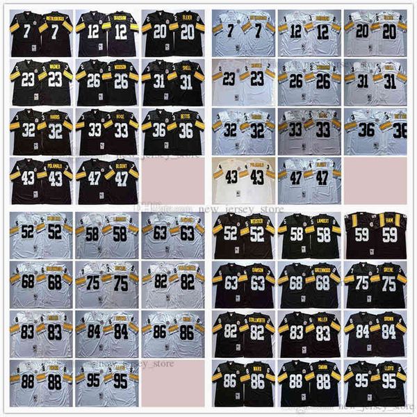 

ncaa vintage 75th retro college football jerseys stitched white black jersey 0023, Black;yellow