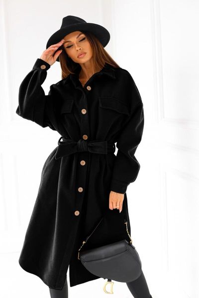 

women's wool & blends autumn and winter long-sleeved button belt white woolen coat 2021 fashion trend temperament black female
