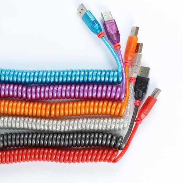 

keyboards usb2.0 to micro mini usb data cable for mechanical keyboard 2m spiral
