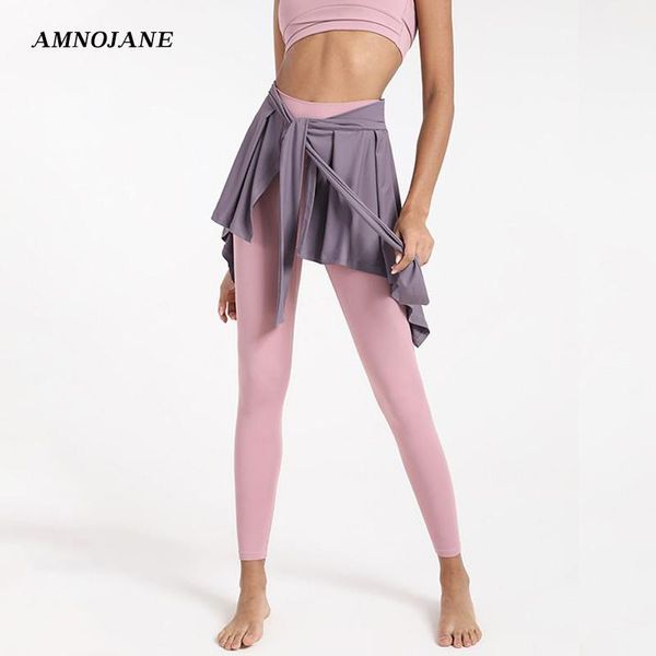 

yoga outfits skirts long straps one piece tennis ballet skirt jogging women all-match hip covering bottoms sportswear running gym shorts, White;red