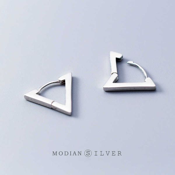 

fashion minimalist black triangle 925 sterling silver allergy women hoop earrings jewelry mode bijoux 210707, Golden;silver