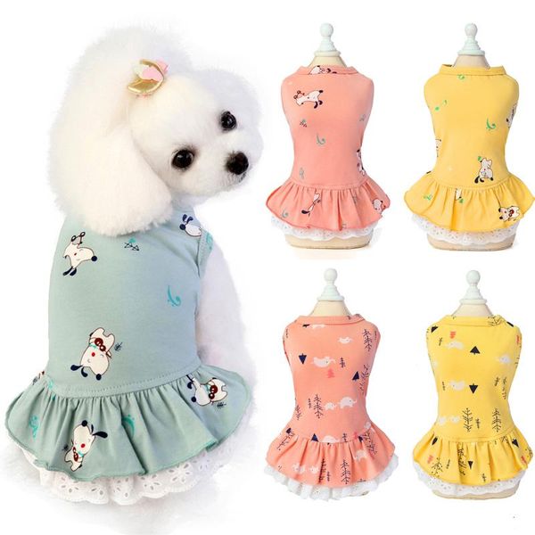 

dog apparel coze cotton cat dress skirt summer print pet clothes for small dogs yorkies chihuahua dresses puppy clothing cachorro roupa