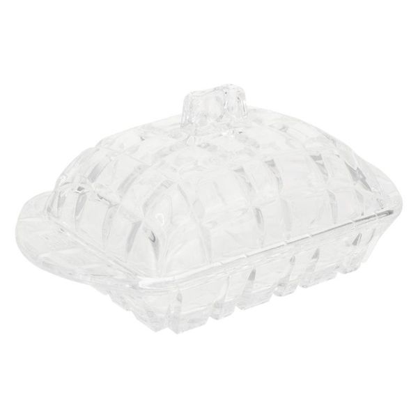 

dishes & plates clear butter storage box preservation glass crisper with lid