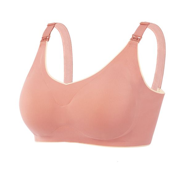 

high elastic bras removable pads push up ladies wear u back seamless thin full cups breathable wire bra maternity nursing bras, Red;black