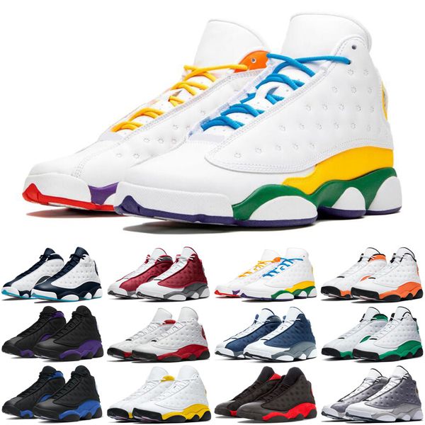 

air jordan retro 13 13s men basketball shoes obsidian red flint court purple del sol hyper royal gold chicago mens trainers sports sneakers, White;red