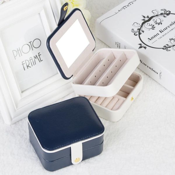 

storage boxes & bins yameisi creative jewelry multi-layer portable travel organizers pu leather stud earrings necklaces rings