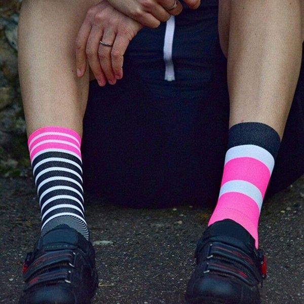 

sports socks colorful print cycling outdoor mount bike footwear for road men running basketball sport, Black