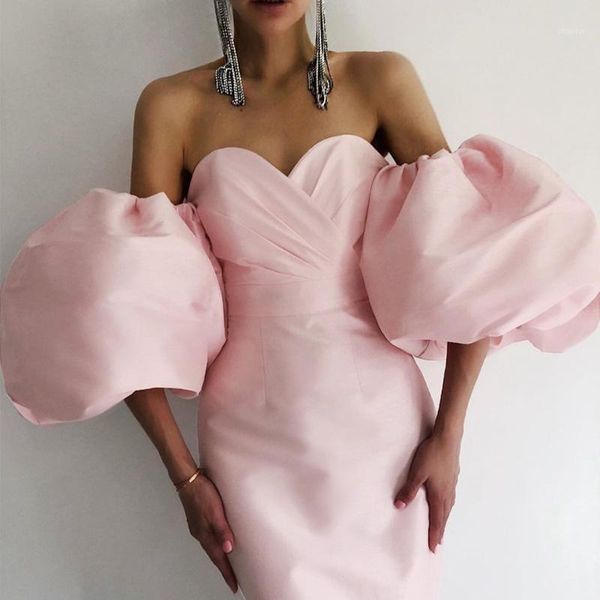 

two piece dress women's 2021 spring bra sleeve pink slim party, White