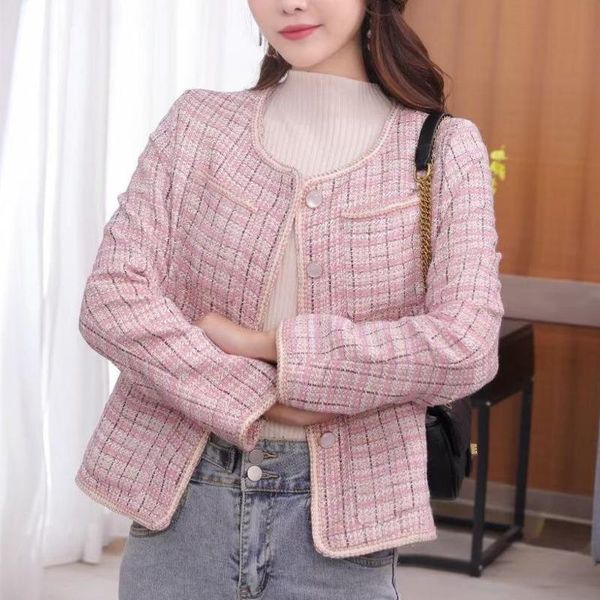 

women's jackets autumn winter korean fashion casual tweed jacket coat women single breasted outwear elegant ladies streetwear, Black;brown