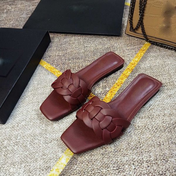 

high version summer flat bottomed sandals women's red korean leisure one line, Black