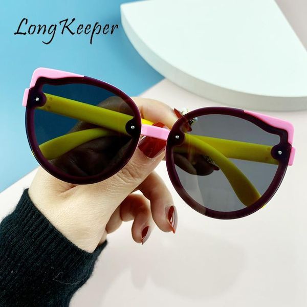 

cat eye polarized kids sunglasses boys girls children eyeglasses child eyepieces silicone flexible frame baby shades eyewear uv, Blue