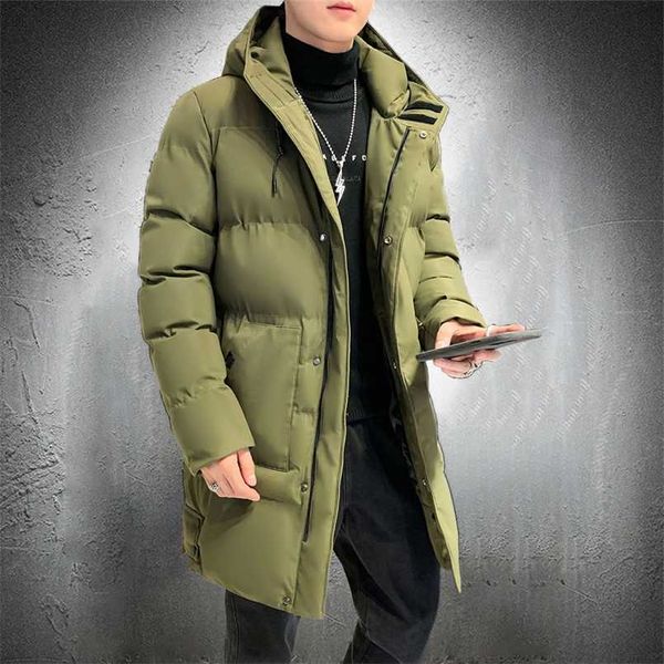 Jaqueta de inverno homens longos parka outono shober overcoat outwear verde casaco com capuz plus tamanho 8xl 211103