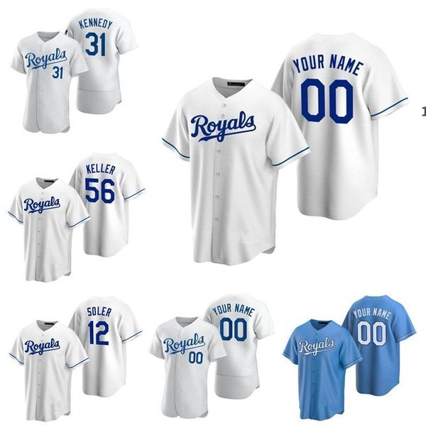 

custom jorge soler kansas 20 21 city jersey whit merrifield hunter dozier jackson perez nicky lopez ryan ian kennedy royal baseball jerseys, Blue;black