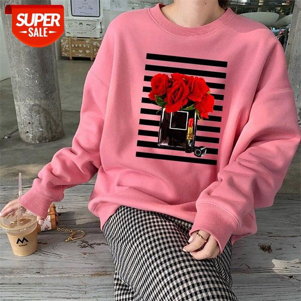 

flower perfume bottle pattern print sweatshirt and fleece #rd2y, Black