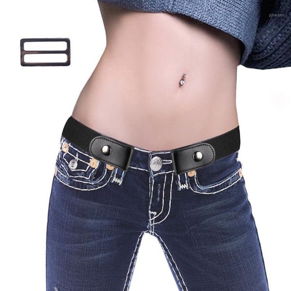 

watchoutmate belts buckle-belt for jean pants dresses no buckle stretch elastic waist women men bulge hassle1, Black;brown