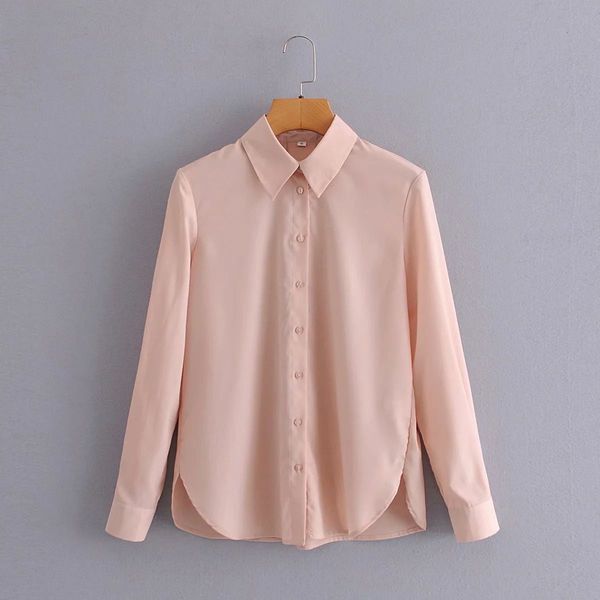 

women pink blouse shirt long sleeves elegant fashion za style woman femme mujer blusas 210420, White
