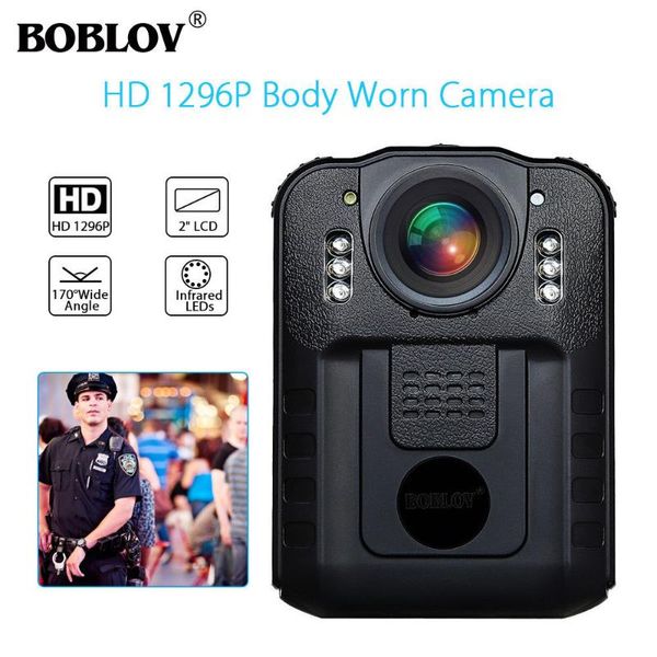 

cameras boblov wn9 wearable body worn camera novatek 96650 hd 1296p cam 32gb 170 degree 2 inch screen security