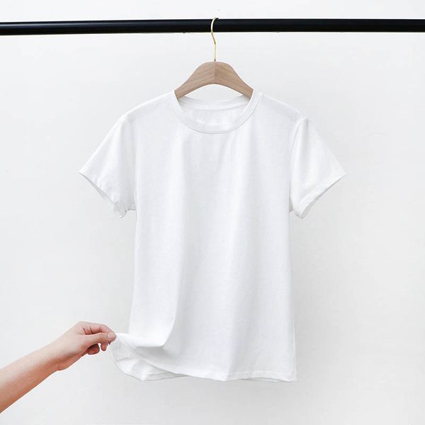 

tee 2021 classic summer high-quality casual short-sleeved women's t-shirt, White