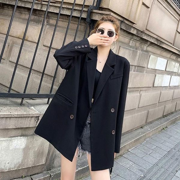

women's suits & blazers british style black suit jacket women 2022 spring autumn korean casual street clothing blazer coats d569, White;black