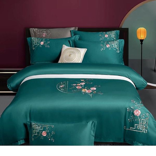 

tiansi satin style piece pure cotton embroidery four seasons air jet set