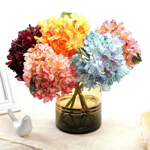 

decorative flowers & wreaths burnt edge hydrangea branch silk artificial for home room decor living decoration flores artificiales party fav