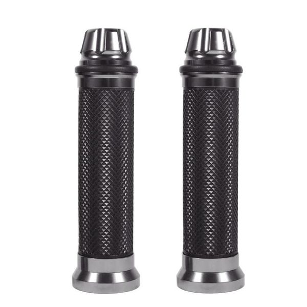 

handlebars 1 pair non-slip rubber motorcycle handle grips universal cnc aluminum handlebar hand replace for 7/8inch bike bar