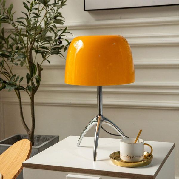 

table lamps modern copper glass lamp study bedside reading led stained cute desk decor