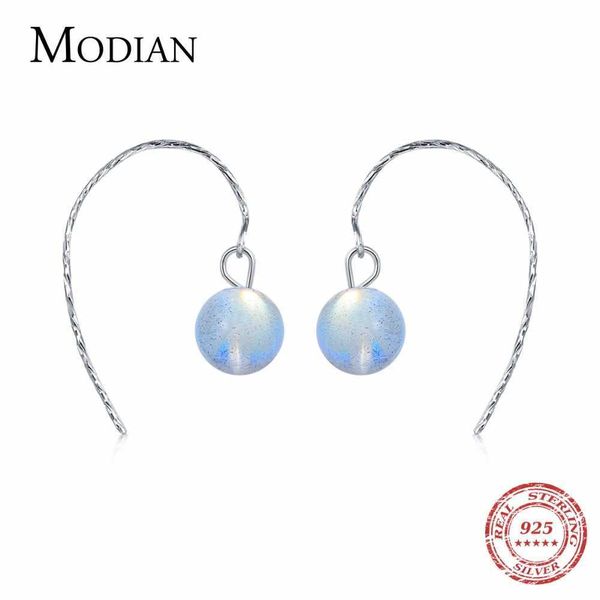 Arrivo Orecchini pendenti moda in argento sterling 925 Orecchini al chiaro di luna naturali minuscoli al 100% per donna Confezione regalo di alta qualità 210707