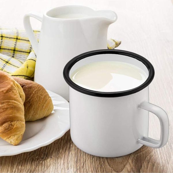 

mugs queenbar 380/500ml enamal mug coffee travel tea cup milk enamel of home drinking water tools