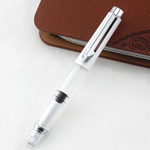 

promotion price transparent fountain pen students office stationery 0.5mm nib calligraph piston ink pens monte