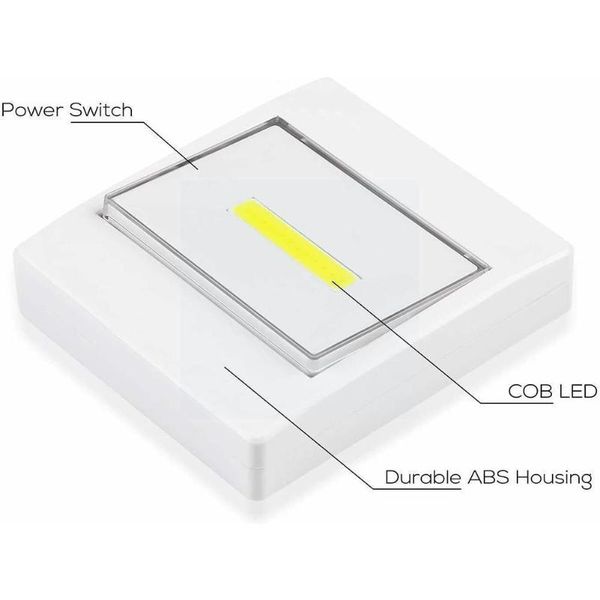 

wall lamp 1pcs magnetic cob led night light switch battery powered cordless luminaire for cabine garage closet home bedroom t2z6