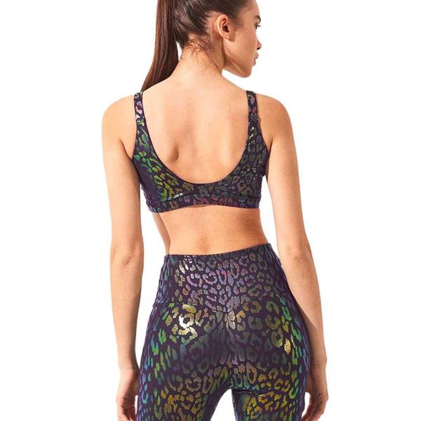 

yoga outfit set women fitness clothing stretch comfortable leopard gym running bra and leggings