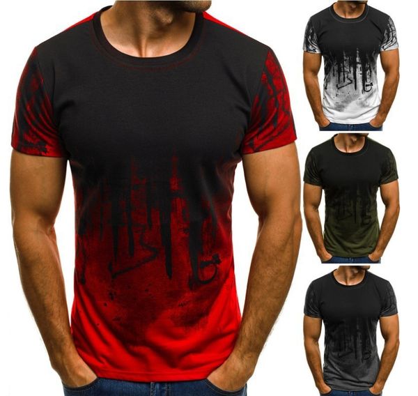 

men's t shirt fashion spors finess camouflage shor sleeve summer prined for men, White;black
