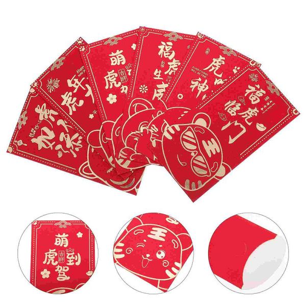 

gift wrap 24pcs chinese year red packets delicate 2022 the of tiger envelopes (red)