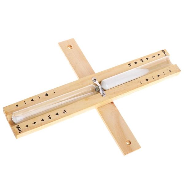 

other clocks & accessories hourglass 15 minutes wall-mounted rotating sauna wooden white sand timer