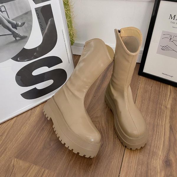 

boots 2021 fashion women zip knee-high autumn winter square heels quality long comfort female thigh high botas mujer black