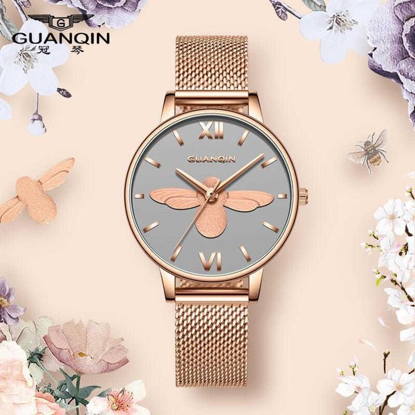 

wristwatches guanqin watch female student simple temperament waterproof fashion trendy ladies watches elegant, Slivery;brown