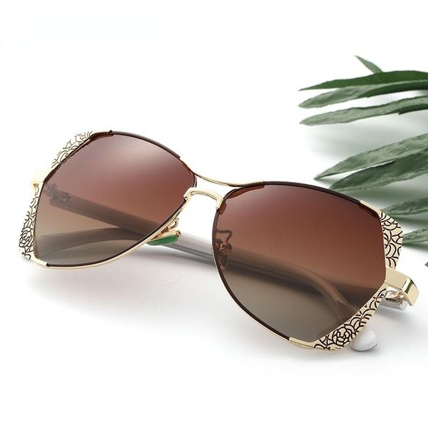 

sunglasses fashion women polarized brand designer coating lens driving glasses metal frame ladies shades, White;black