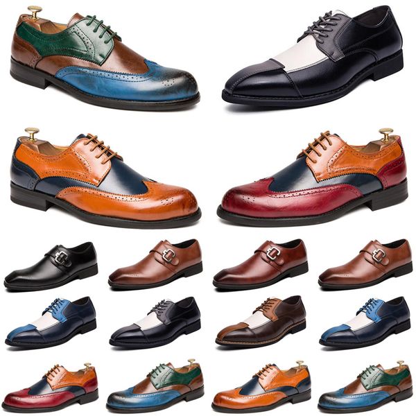 

2021 designer men casual shoes black brown red loafers outdoor flat slip on fashion mens trainers sneakers size 40-47 color46