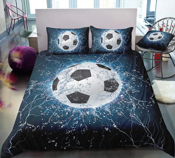 

water football comforter bedding set sport cool 3d print luxury  king single duvet cover home textile decor modern kids sets