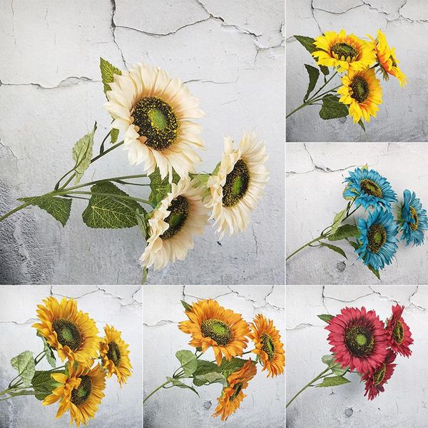 

head sunflower simulation flower fake plant home decoration 14cm decorative flowers & wreaths