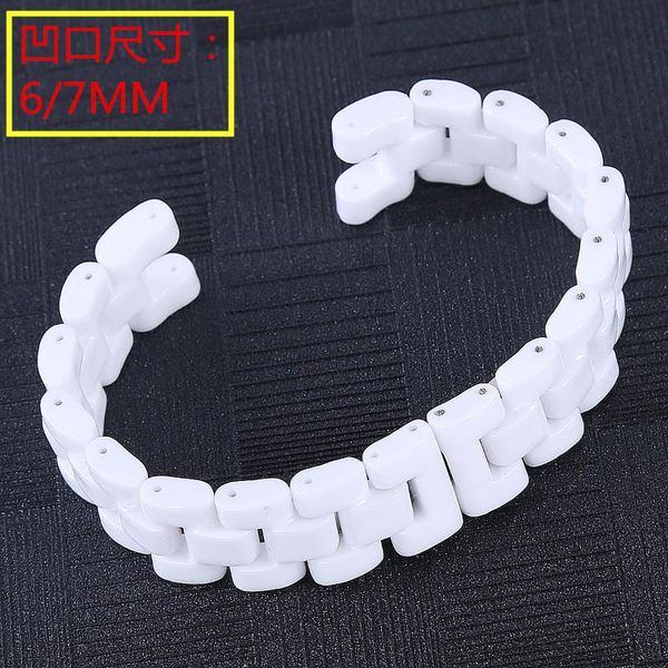 

watch bands accessories white ceramic strap universal men's and women's notch 6mm 7mm replacement bracelet, Black;brown