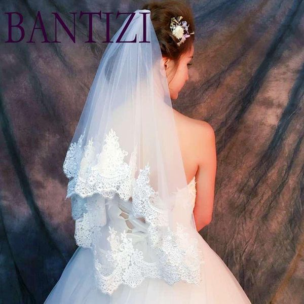 

bridal veils lace edge veil wedding dress accessories soft yarn 1.5 m tulle, Black