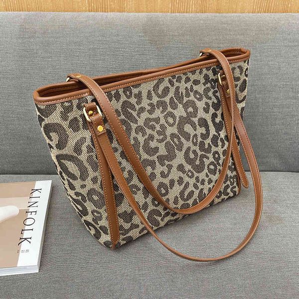 

new handbags hong kong leather leopard tote bag autumn fashion versatile one shoulder handbag large capacity women's factory direct sal