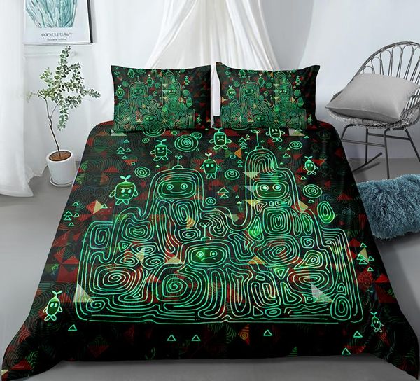 

bedding sets 2/3 pieces green labyrinth wizard set dark home textile duvet cover 3d print cartoon bed quilt luxury
