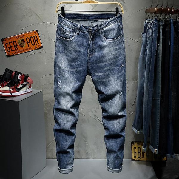 

men's jeans high end national trend stretch fashion harlan men's wear, Blue